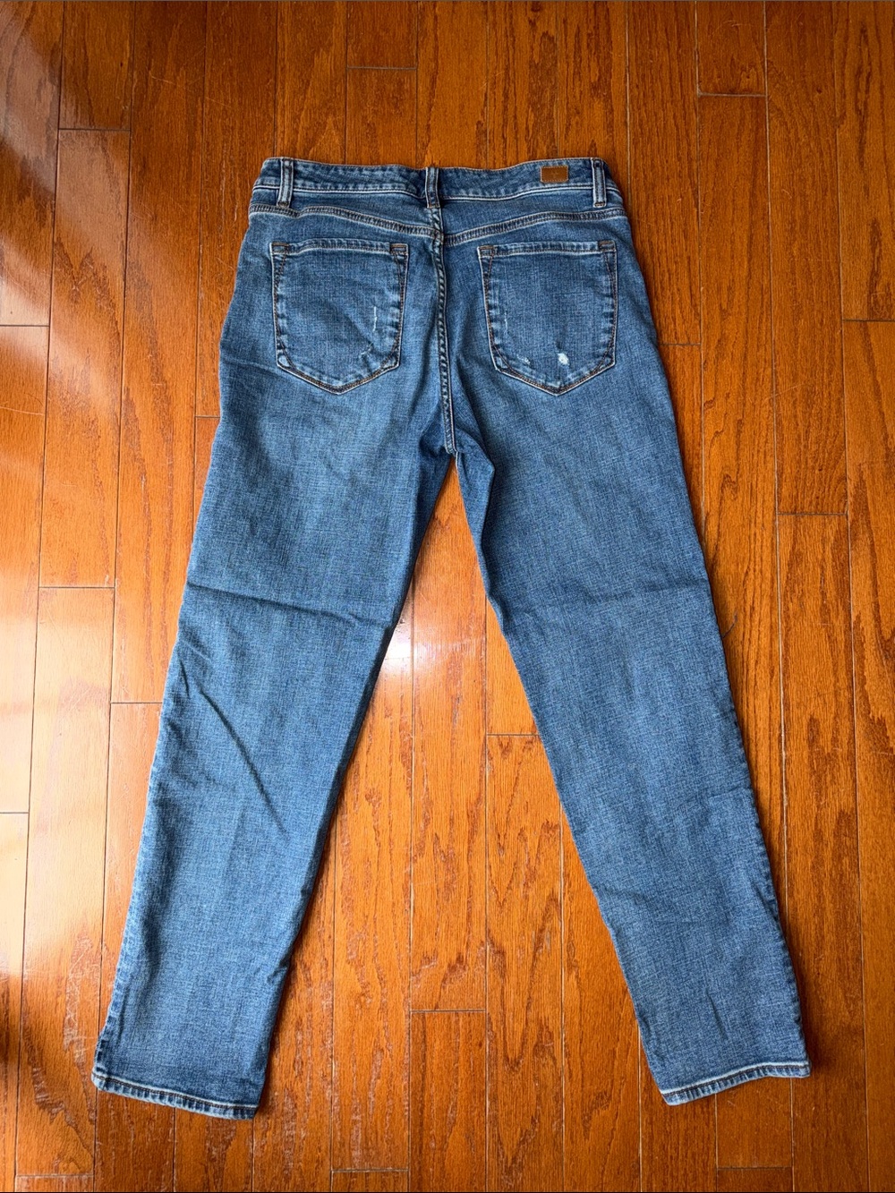 L.L.Bean Signature Straight Organic Cotton Jeans Sz 6 Medium Wash Stretch Denim - Picture 6 of 8